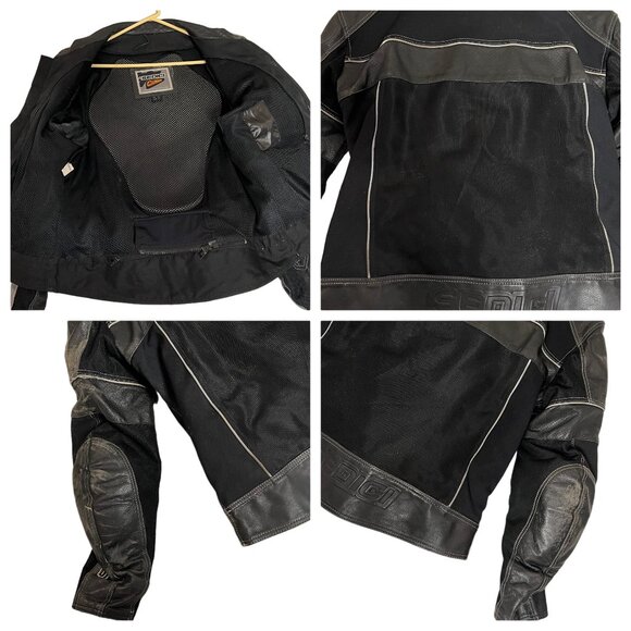 Sedici F16 Men's Black Leather & Mesh Motorcycle Jacket Size 42 US 52 EUR - Picture 4 of 16